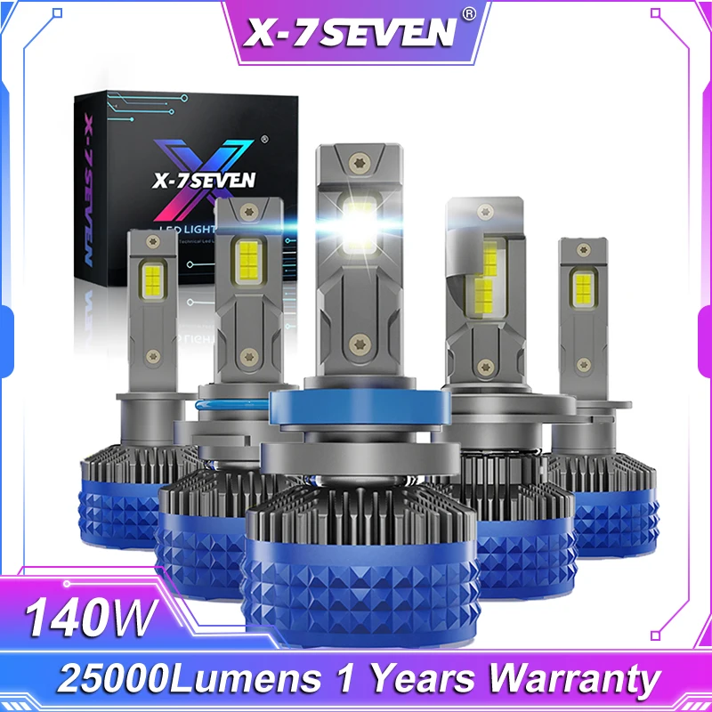 

X-7SEVEN X-ULTRA Pro 140W 25000LM CANBUS 6500K LED Headlight Bulb For Car H4 H7 9005 9006 H11 H1 9012 H13 9007 9004