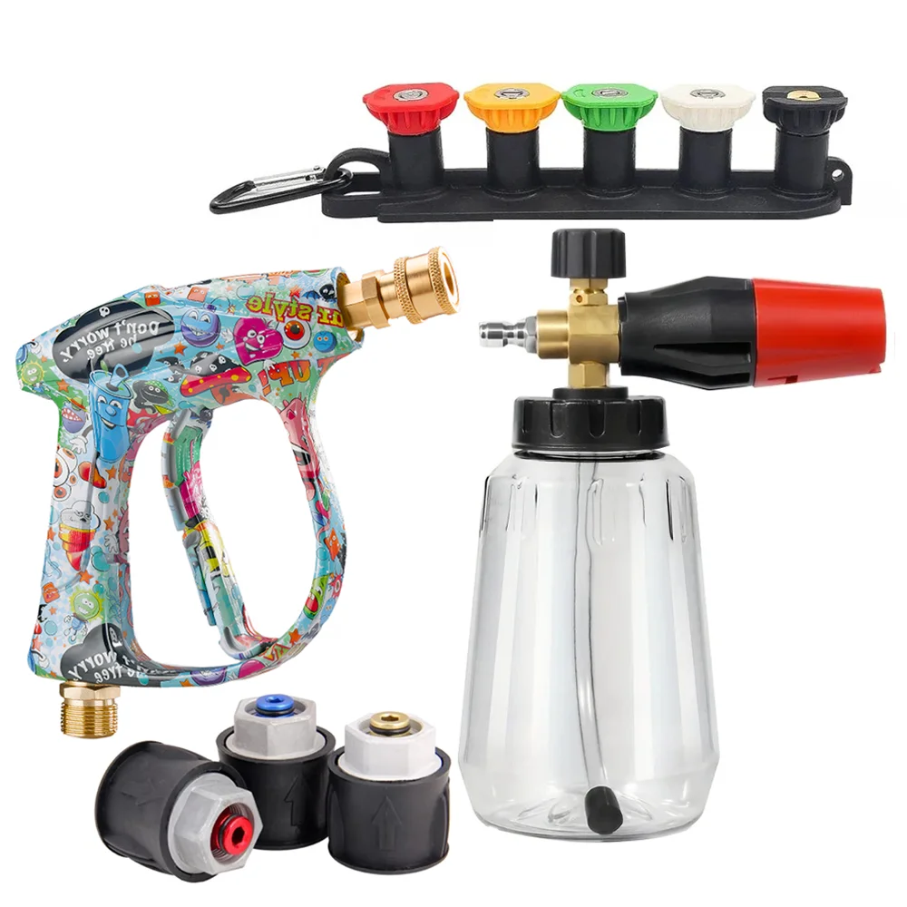 

Pressure Washer Water Gun & Hose Connector Set, Car Wash Nozzles Compatible with Karcher Nilfisk Parkside Bosch