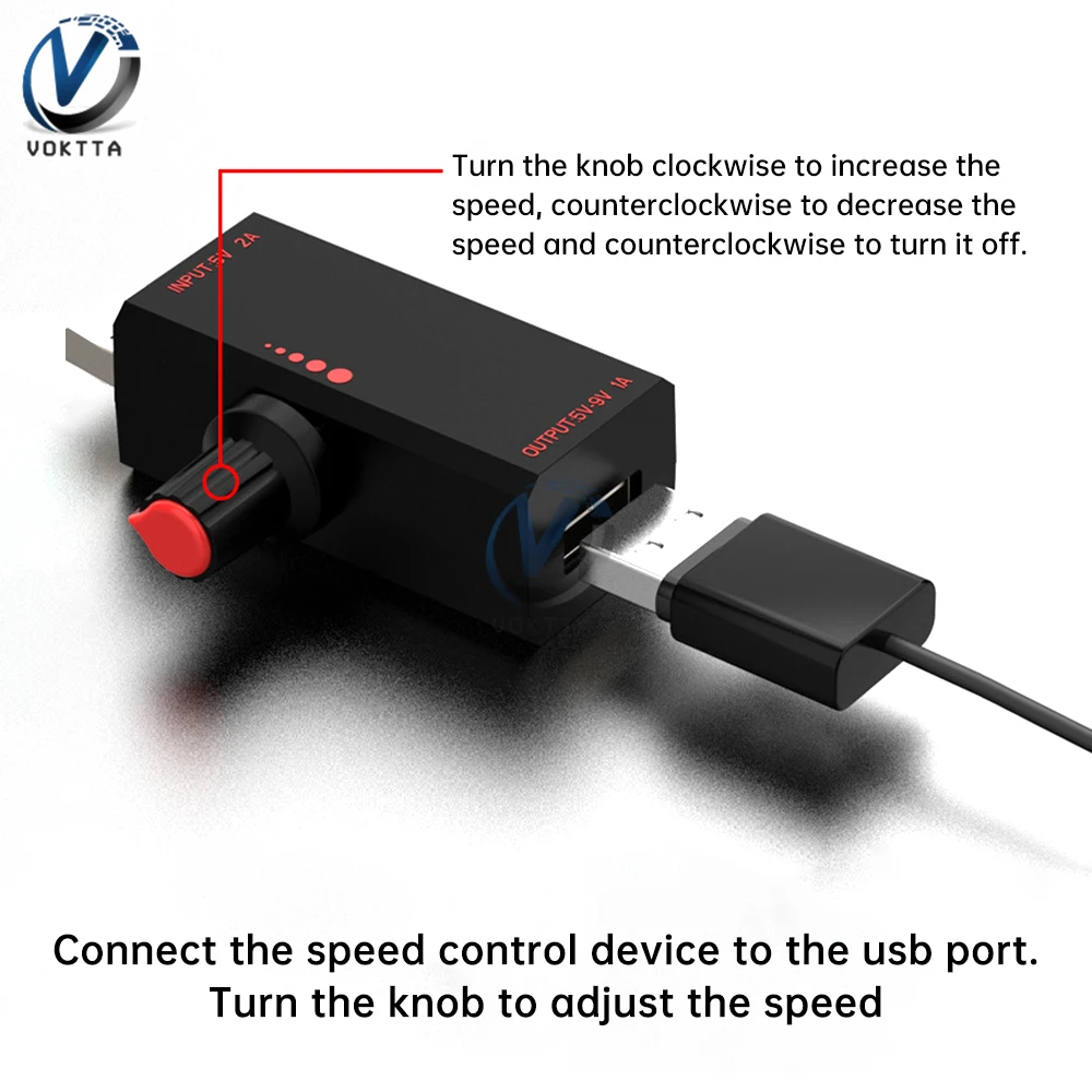 DC 5V 2A PWM Speed Controller 5W Fan Speed Controller Induction Power Supply Voltage Regulator Cooling with Type-C USB Interface