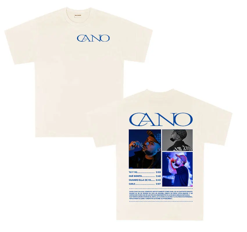 Rapper Cano Triana Tour 2025 Album Graphic Tshirt Men Hip Hop Gothic Punk T-shirt Vintage Oversized Short Sleeve Tees Streetwear