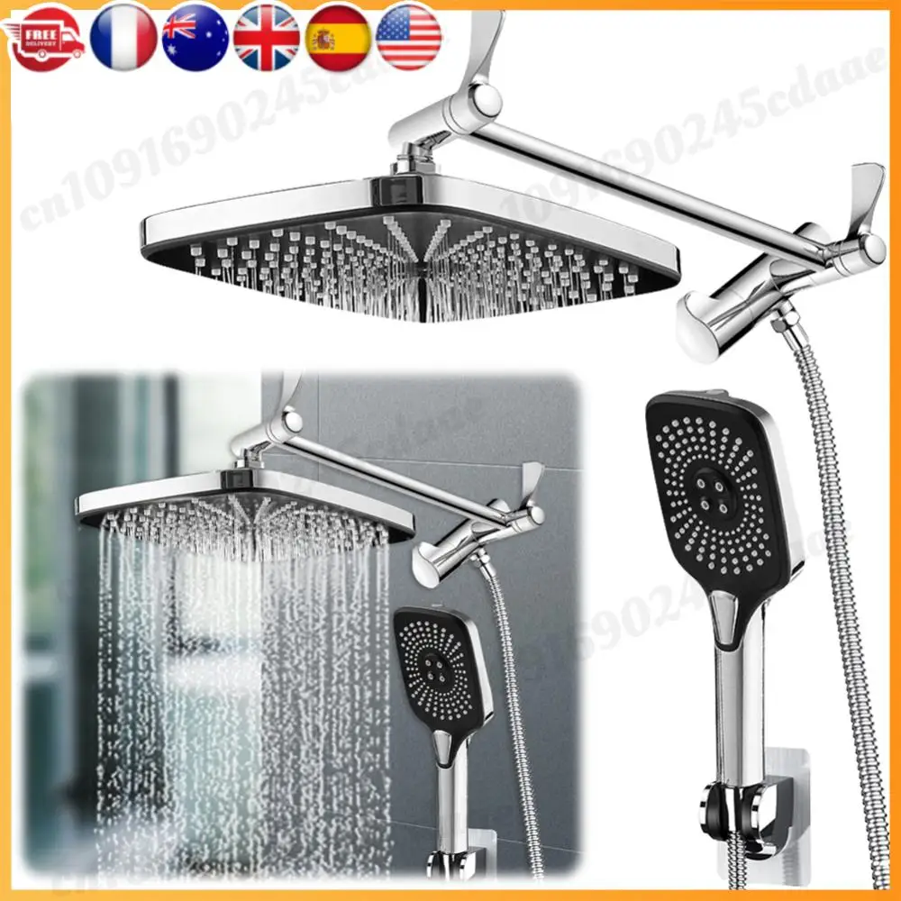 

12 Inch Rainfall Fixed Shower Head/Handheld Shower Head Combo Height/Angle Adjustable Pressurized Shower Head with Extension Arm