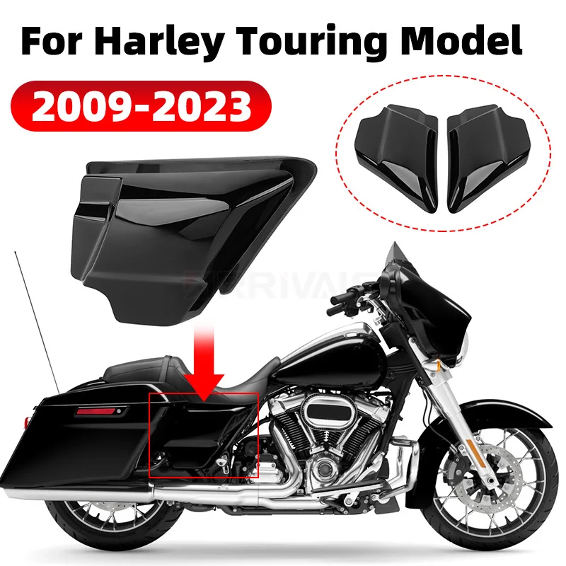Black Motorcycle Side Battery Cover Panel Fairing Left Right For Harley Touring Electra Street Glide Road King 2009-2023
