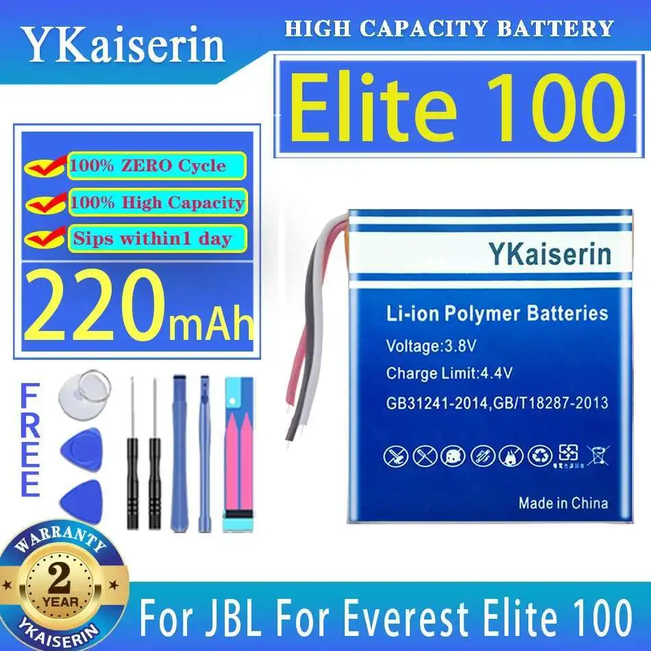 

Wireless Headphones Battery Reliable Power Supply High Performance For Jbl Everest Elite 100 Elite100 220Mah
