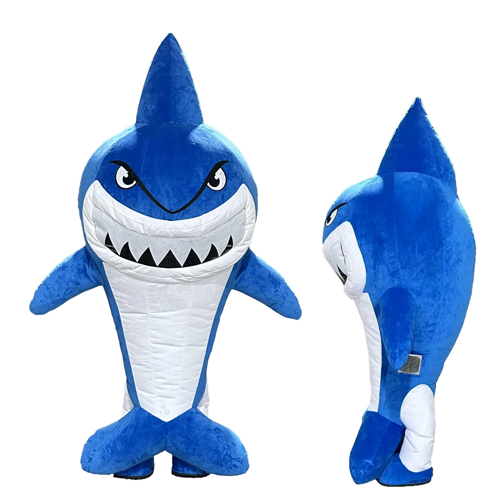 

Надувной плюшевый костюм акулы, парад талисмана, персонаж для взрослых, косплей, комплект для дня рождения, Хэллоуина