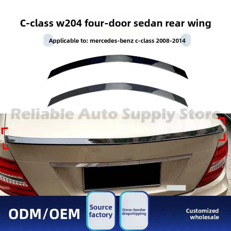 

For Mercedes C W204 C180 C200 2008-14 Rear Roof Spoiler Trunk Lip Wing Upgrade Kit High Quality Durable Stylish Design Perfect F