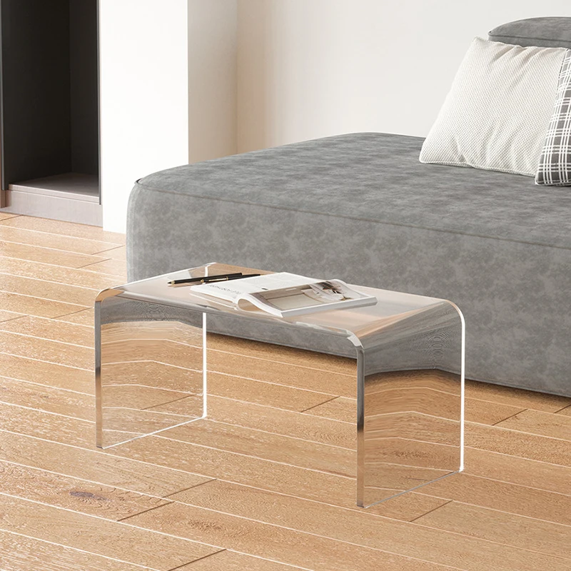 

Modern Coffee Table Acrylic Tray Small Transparent Floor Coffee Table Sofa Side Square Bedside Tavolino Da Divano Room Decor