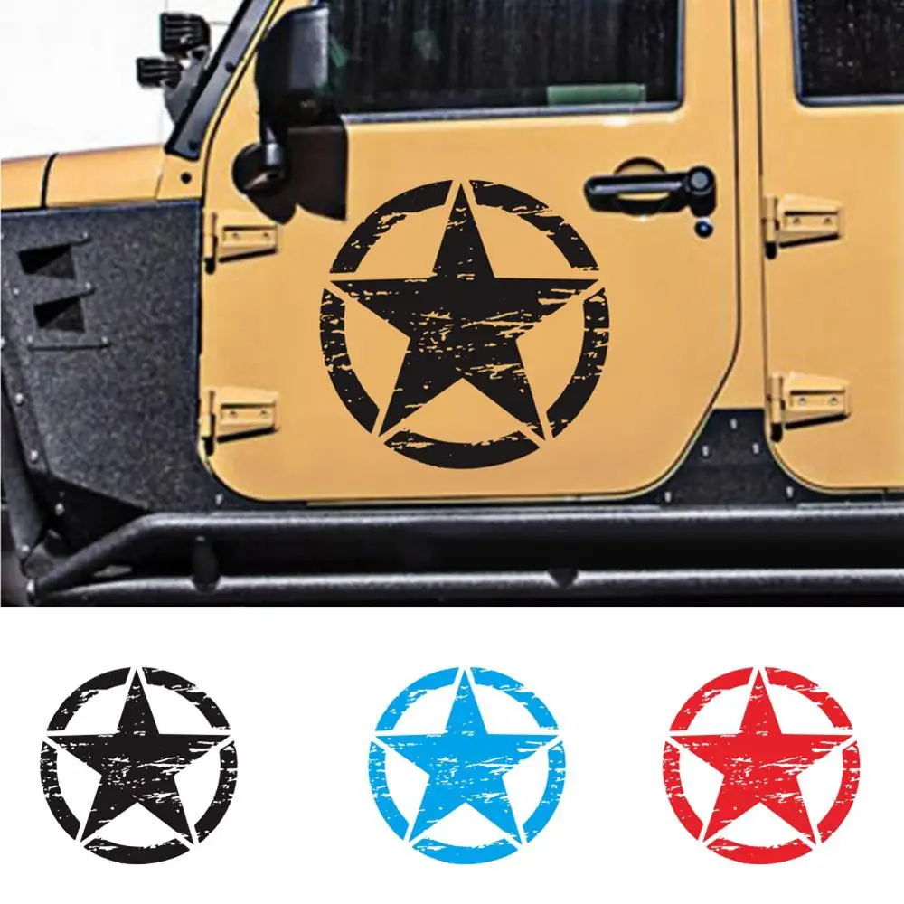 

Car Army Five-pointed Star Stickers Vinyl Decal JEEP Wrangler and All Other 4x4 Hood Body Car Stickers Car Stickers and Decals