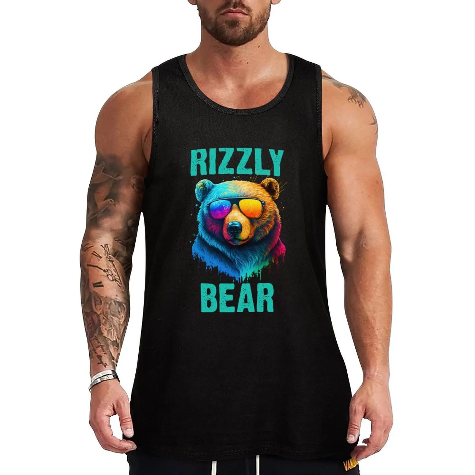 

Rizzly Bear W Rizz Funny Meme Trending Tank Top Sports shirt man Men's summer t-shirt T-shirt male vests for men