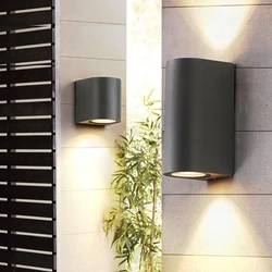 Outdoor/Indoor Waterproof Wall Lamp, Up/Down Light, Black Aluminum Decorative Wall Sconce for Garden Porch Balcony Corridor