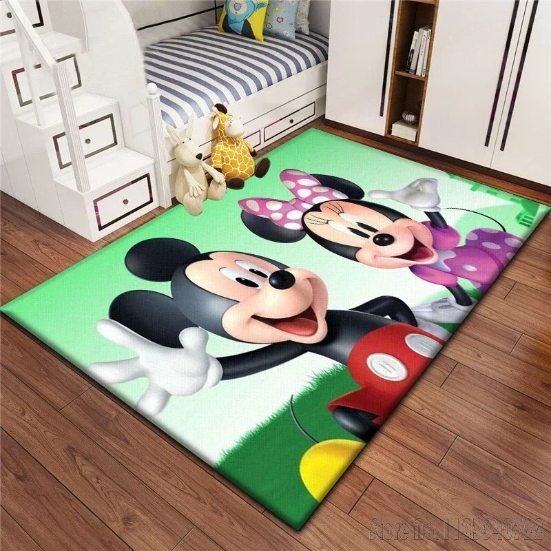 

Anime Mickey and Minnie Cartoon Rug Carpets 120x160cm Decor for Living Room Children's Bedroom Sofa Bathroom Kids Floor Mat