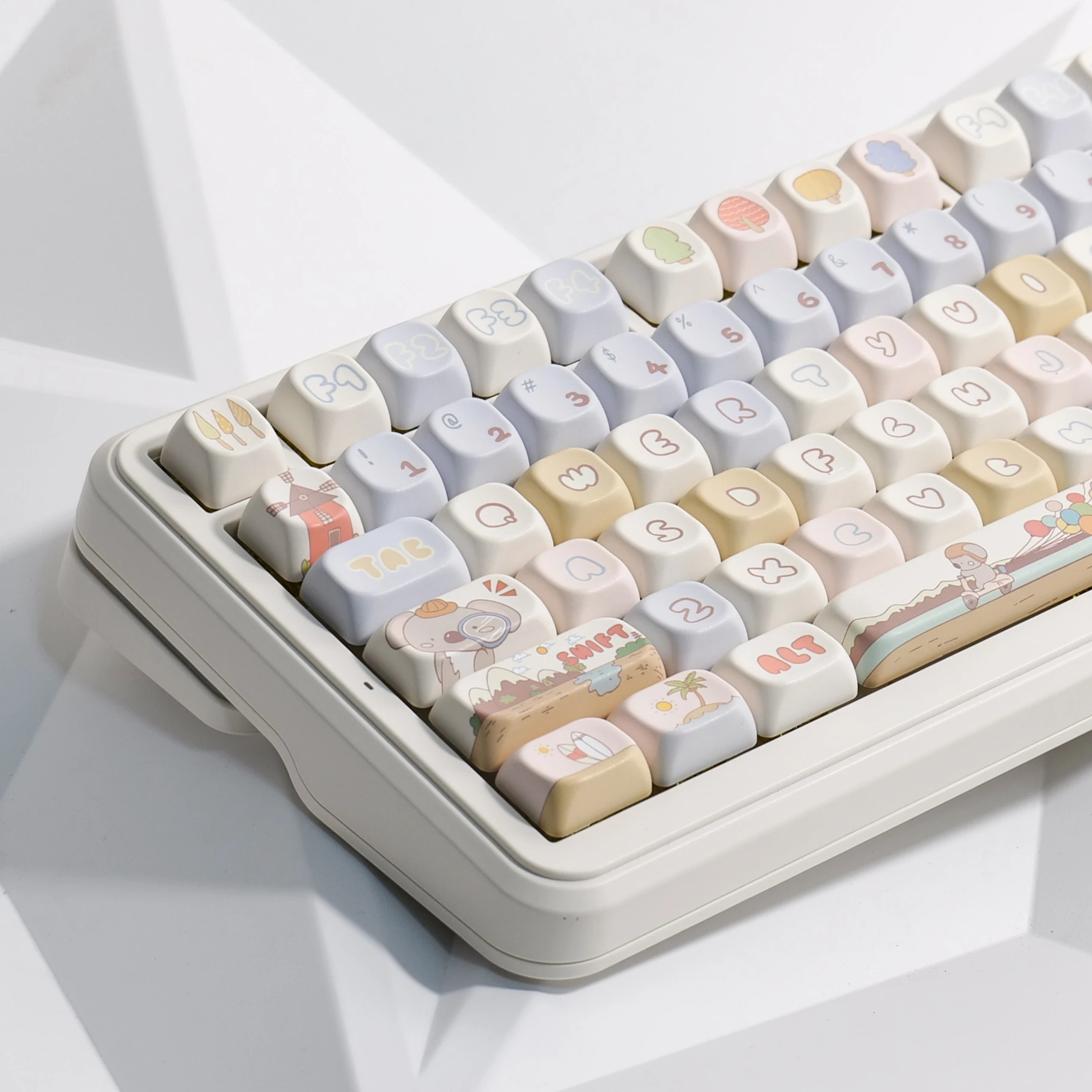 

Around the world keycaps cute original PBT full five-sided sublimation F75 K99 FOA MDA MOA
