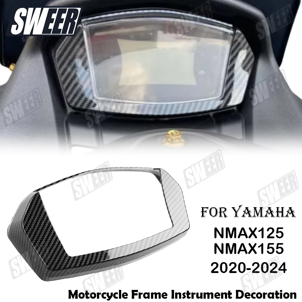 Image of Modifizierte Tachoabdeckung aus Kohlefaser für Motorräder, kompatibel mit Yamaha NMAX 125 155 2020–2024, Rahmen, Instrumentendekoration
