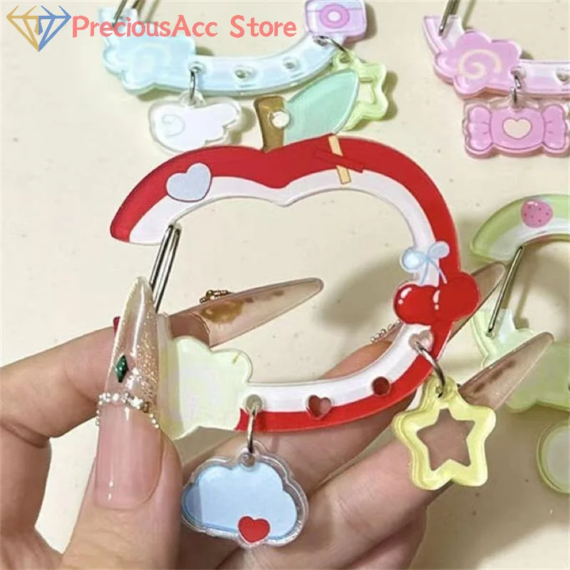 Niedlicher apfelförmiger Karabiner, Sternwolke, Anhänger, Bergsteigen, Schnalle, Acryl-Schlüsselanhänger, Mehrzweck-Schlüsselanhänger, Haken, Tasche, zum Aufhängen, Geschenk