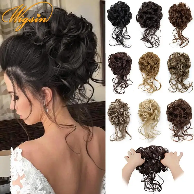 Synthetic Messy Donut Hair Buns Tousled Updo Chignon Elastic Hair Extension Hair Accessories for Women