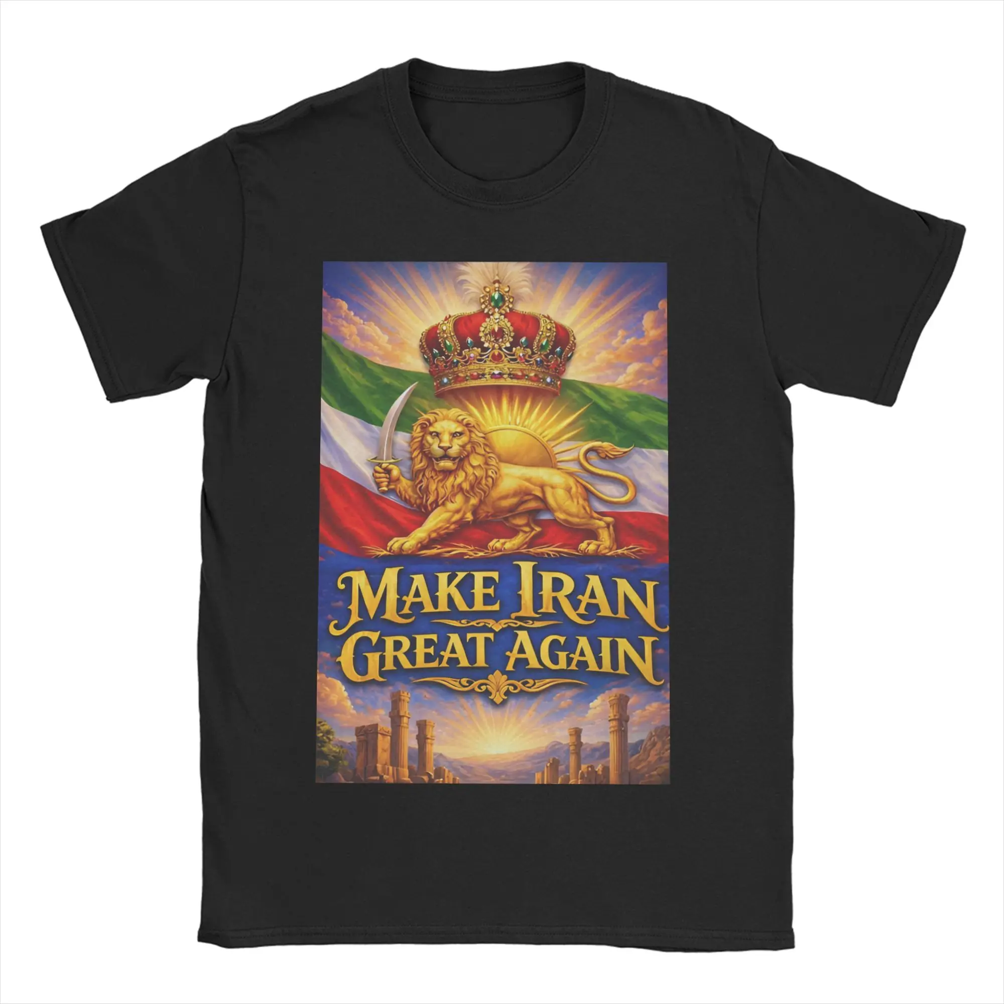 Make Iran Great Again T-Shirt Men Women Persia Iranian Vintage Cotton Tees Round Collar Short Sleeve T Shirts Party Clothes