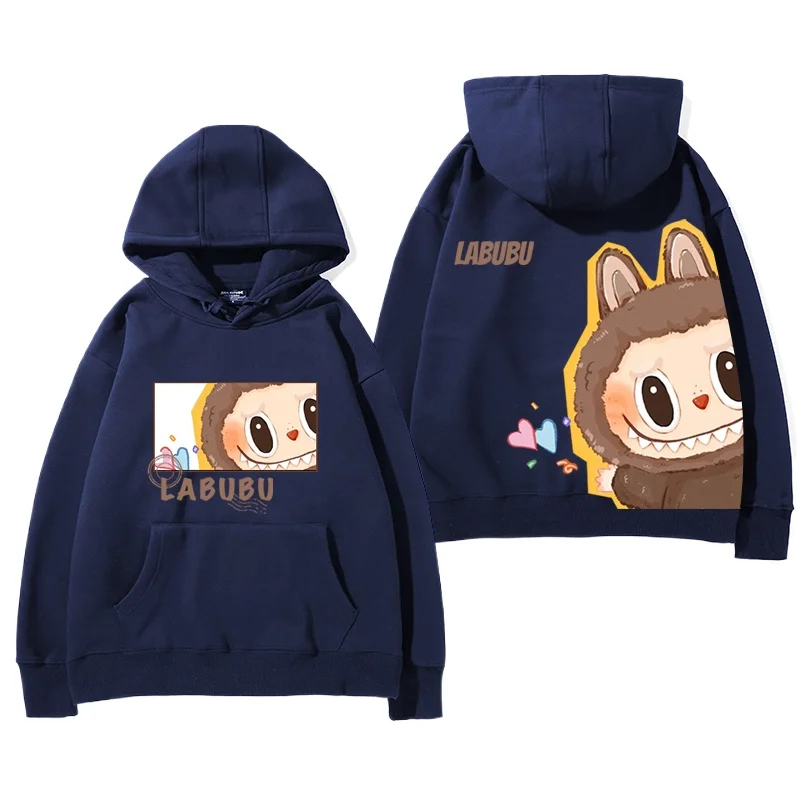 Labubu Cute Women\'s Hoodie Women\'s Round Neck Top Couple\'s Round Neck Hoodie Couple Loose Casual Top Fashion Couple Hoodie