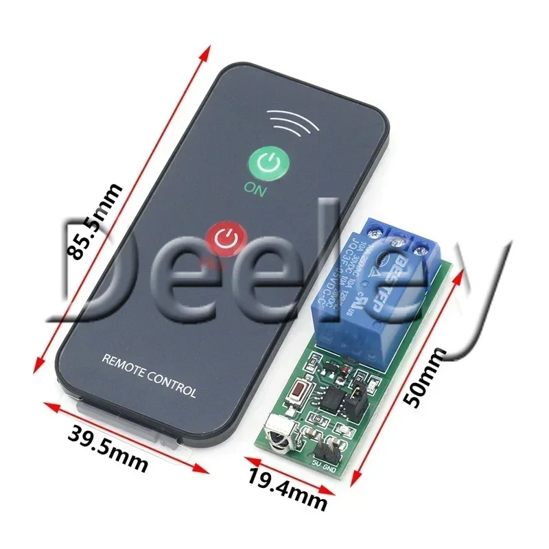 IR 1 Channel Infrared Receiver Driving Switch Relay Driver Module Board 5V + Active Remote Controller