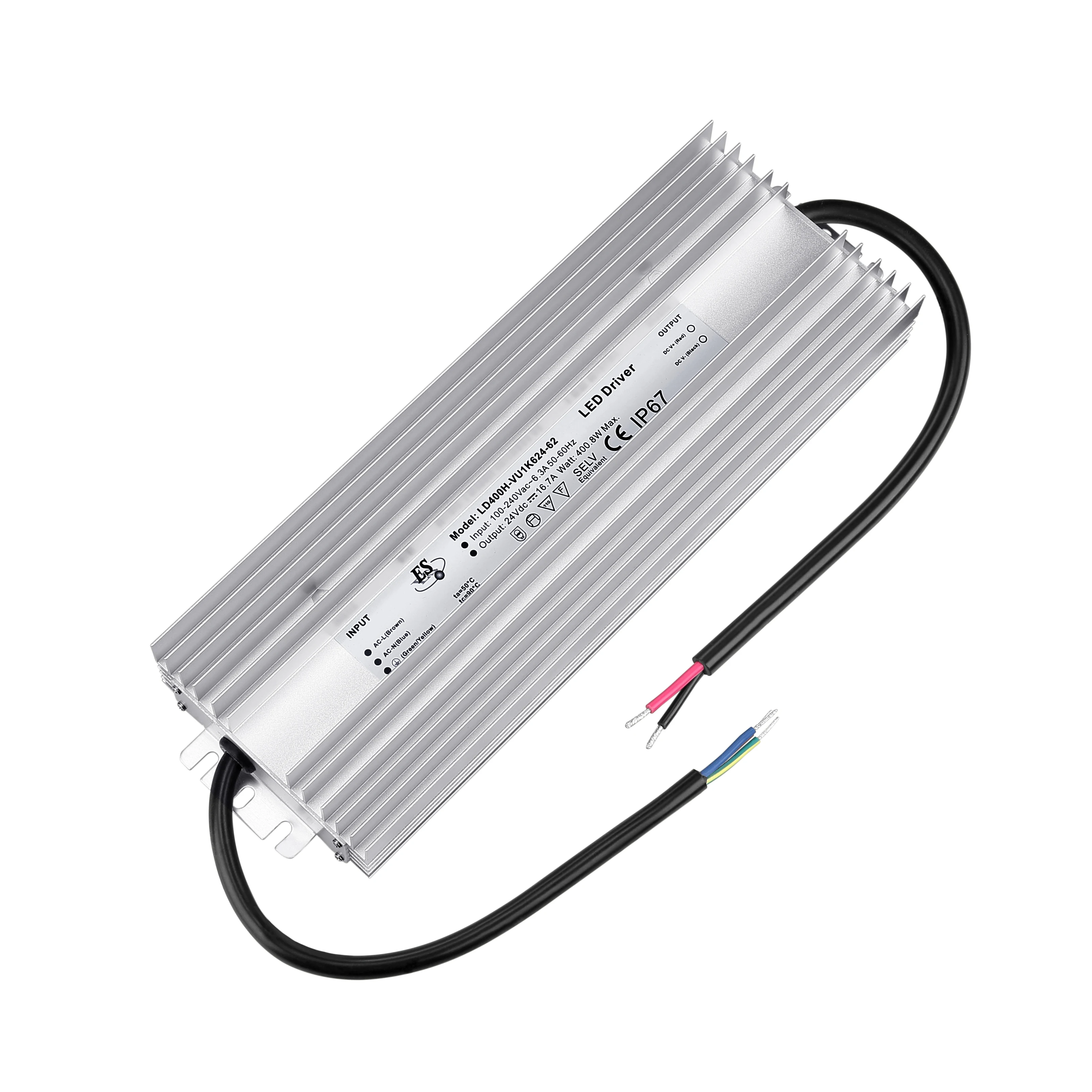 100-240VAC Input  24V DC Output Constant Voltage Waterproof IP67 400W LED Driver
