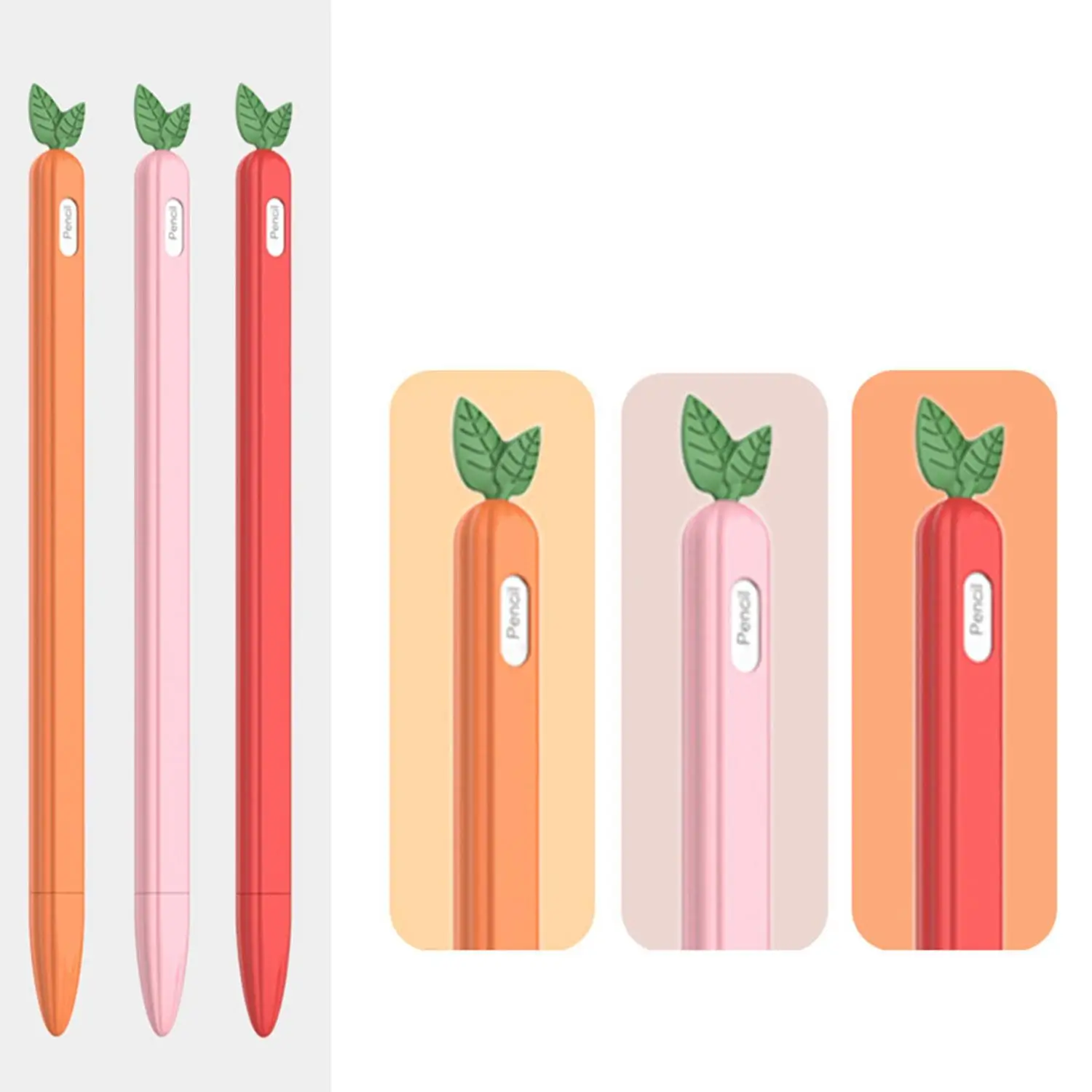 XDcase Fruit & Veggie Anti-Slip Silicone Stylus Pen Sleeve For Apple Pencil Pro / 2 Stylus Protector