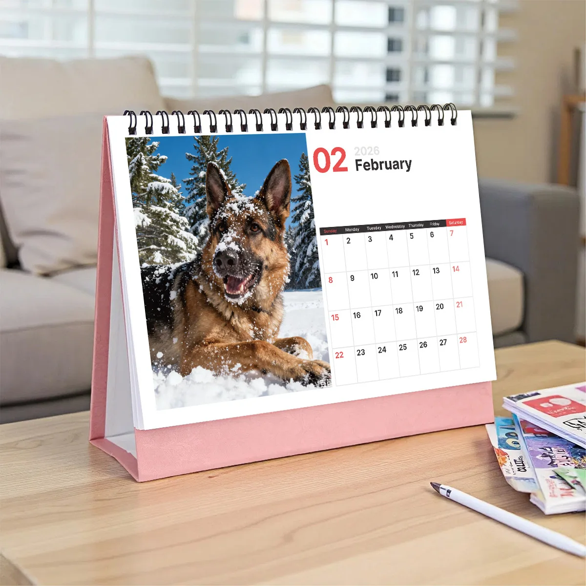 1 قطعة تقويم مكتبي أنيق على شكل الراعي الألماني لمكاتب المنزل والمكتب مناسبة لعشاق الكلاب هدية مثالية لعام 2026 للعام الجديد #4