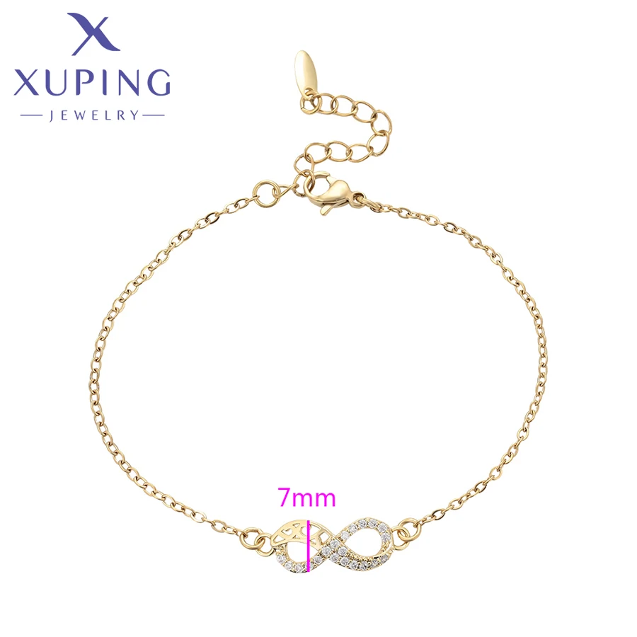 Xuping Jewelry New Arrival Fashion Style Copper Alloy Fashion Hand Bracelet for Women with Light Gold Color X000892852