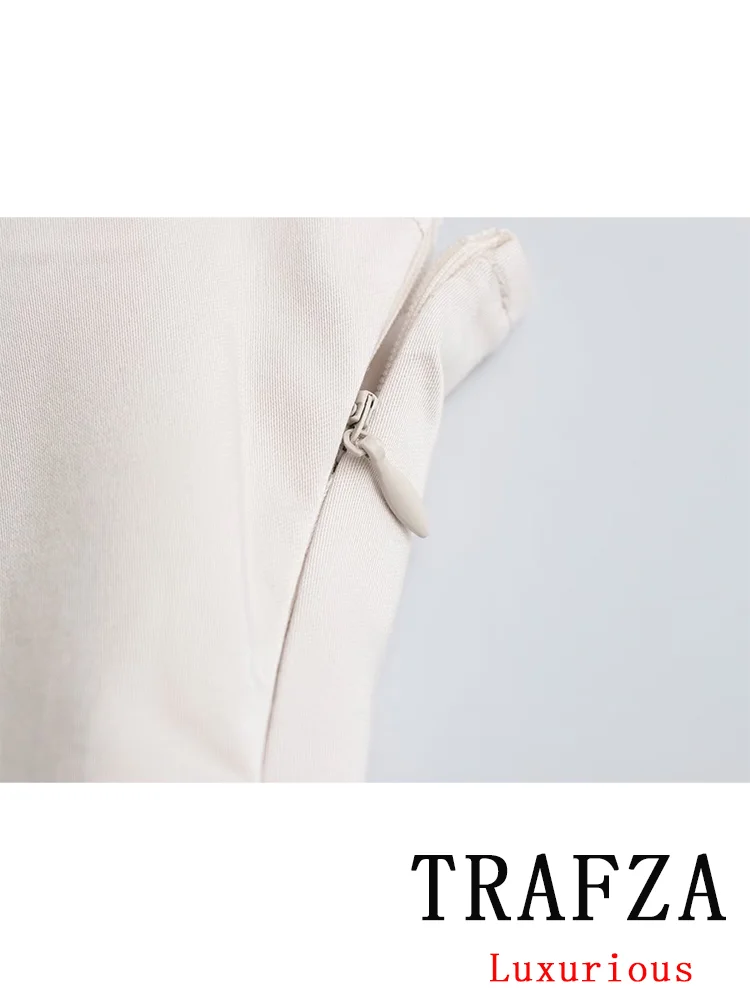 TRAFZA Vintage Chic Casual Vrouwen Jurk Solid Cami Sjerpen Plooien Mouwloze Mini Vestidos Nieuwe Mode 2025, Zomervakantie Jurk