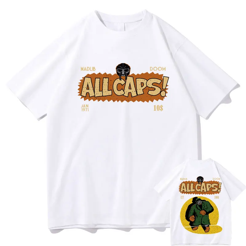 تي شيرت مطبوع على الوجهين من Madlib Doom تي شيرت مغني Madvillain Mf Doom تي شيرت مذهل للرجال والنساء تي شيرت هيب هوب تي شيرت رجالي ملابس الشارع #2