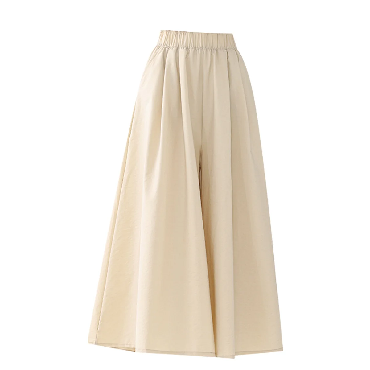 Jupe mi-corps taille haute amincissante pour femmes, pantalon court décontracté en soie glacée, jambes larges, nouvelle collection été 2025