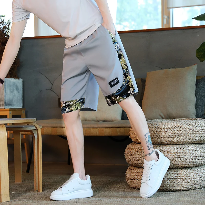 الحرير الجليدي الرجال orts الصيف رقيقة فضفاضة عادية خمسة أرباع طول العلامة التجارية العصرية فضفاضة تناسب تنفس مريحة الحضرية Sle