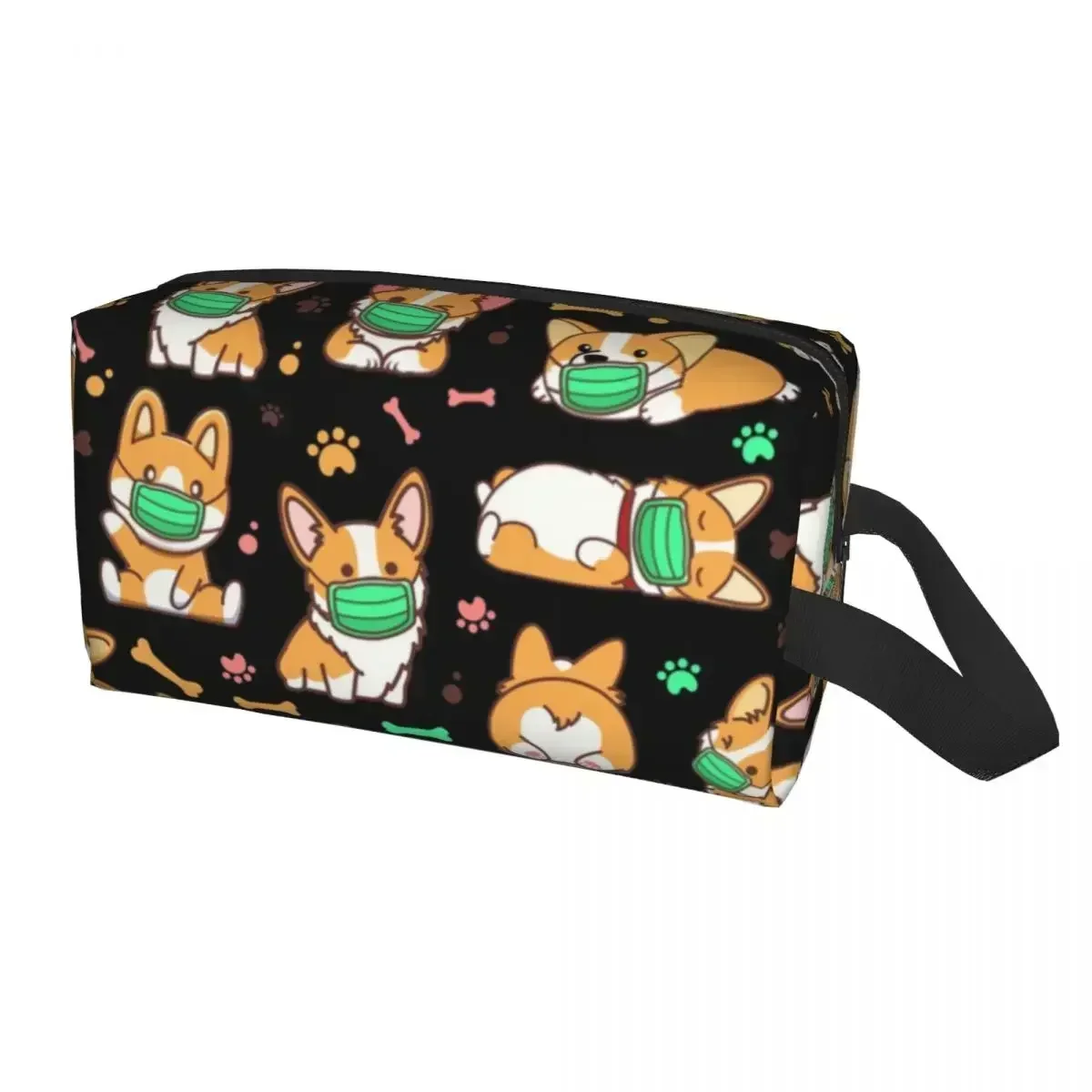 Corgi Quarantine Funny Dog Cosmetic Bag Women Kawaii Large Capacity Makeup Case Beauty Storage Toiletry Bags