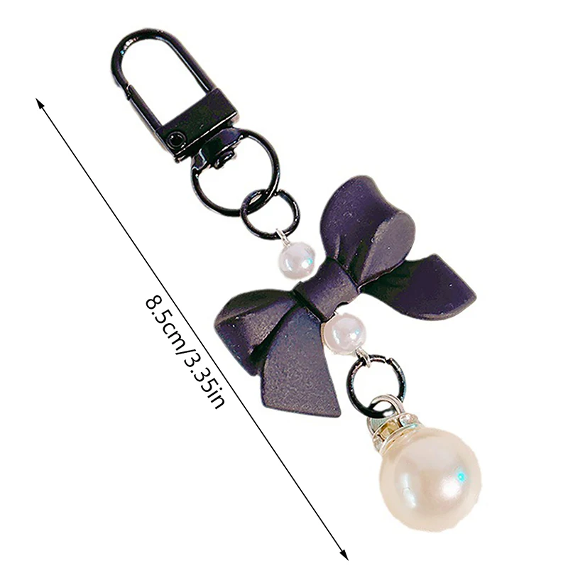 1Pc Bow Beads Pendant Keychain Bluetooth Earphone Keyrings For Women Cute Car Keyring Holder Charm Couple Bag Handbag Gifts