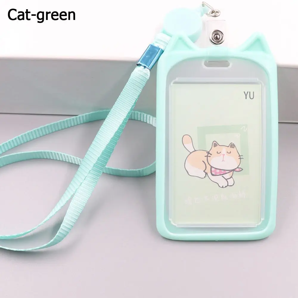 1PC Kids Gift Identity Retractable Reel Lanyard ID Card Sleeve Bus Card Case Credit Cover Case Card Holder