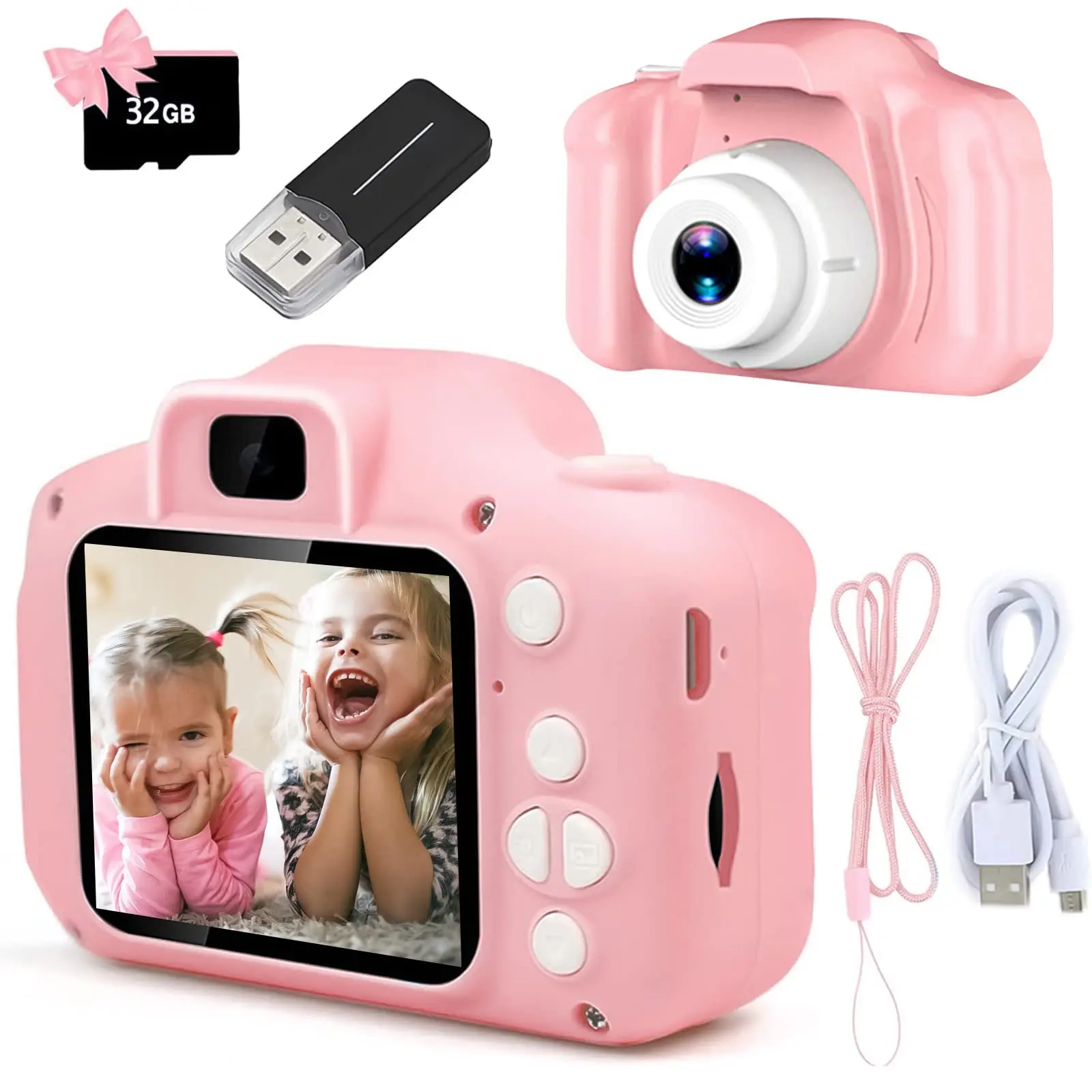 Kids Camera Toys Mini HD Digital Video Selfie Cameras Portable Outdoor Photography Educational Toy For Children Christmas Gifts