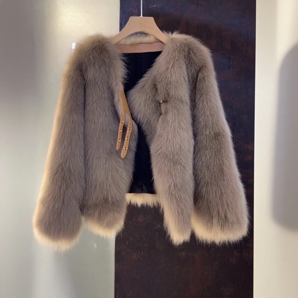 Fur One Casual Style Integrated Fur Coat Women's Outerwear Comfortable Soft Material Fashionable Trendy Design