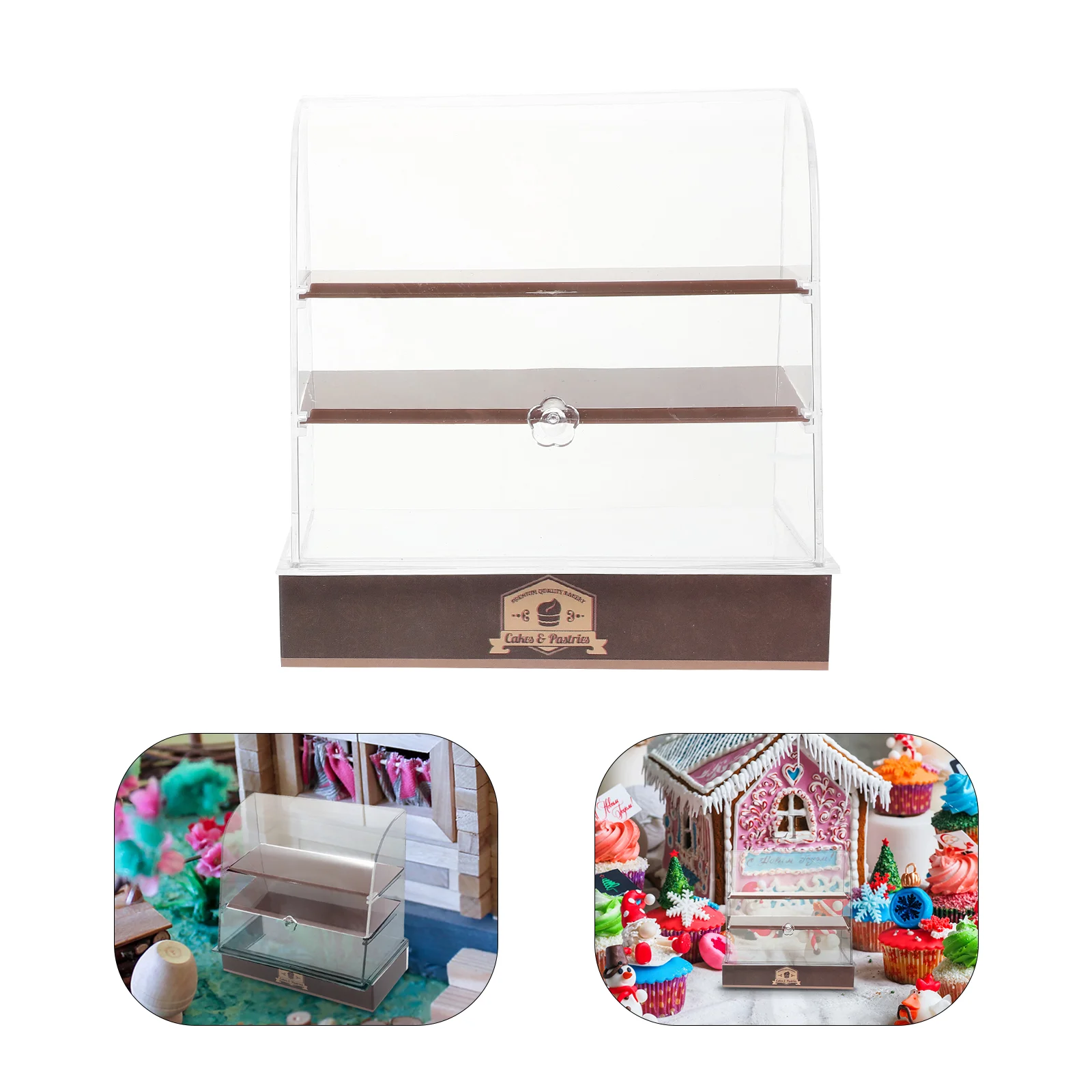 Decora l'armadietto per torte in miniatura Accessori per set da gioco per bambini Forniture per case delle bambole in ABS