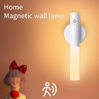 Motion Sensor Night Light LED Rechargeable Wall Lamp Cabinet Lamp Human Body Induction Hallway Bedroom Stair Magnetic Nightlight
