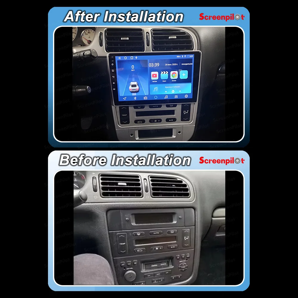 Android 16Carplay Auto Car Radio For Peugeot 406 1994 - 2005 Multimedia Player Navigation GPS Stereo Video Audio DSP 5G WIFI