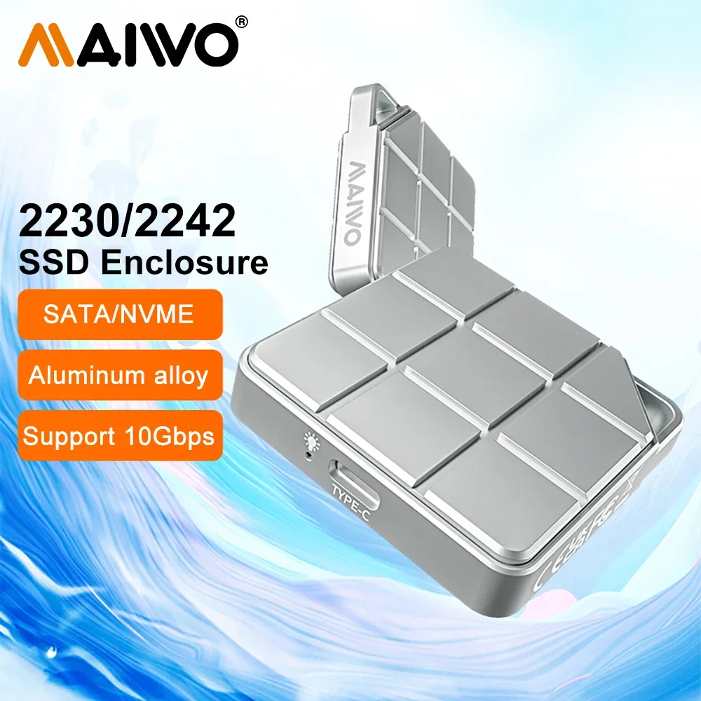 

MAIWO 2230 2242 M.2 NVMe SATA SSD корпус 10 Гбит/с USB 3,2 Gen 2 M.2 до NVMe PCI-E M2 SSD корпус внешний SSD для iPhone 15 iPad