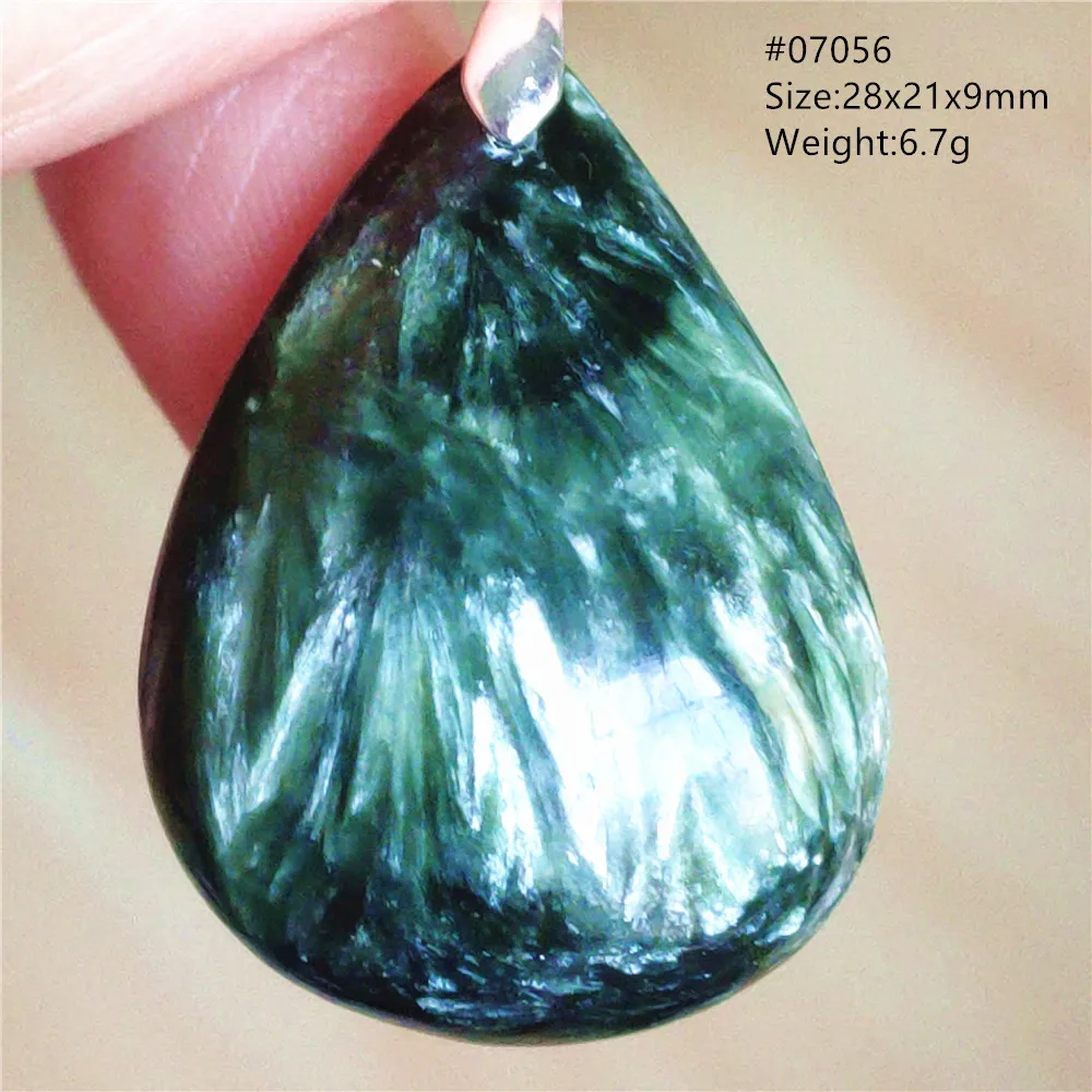 Natural Green Seraphinite Pendant Jewelry Water Drop Clinochlore For Women Men Necklace Fashion Stone AAAAAA