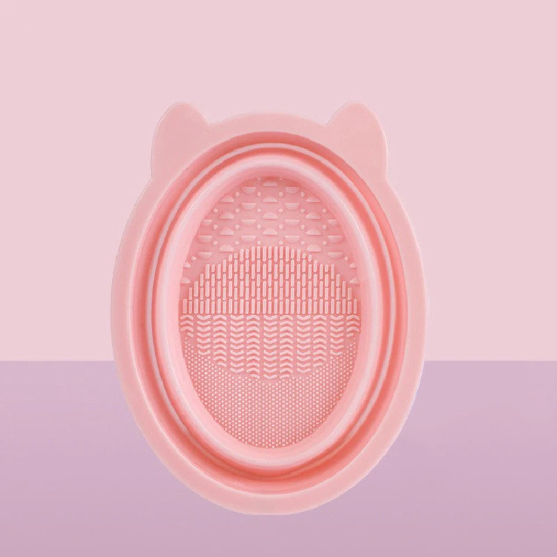 Juego de limpieza de brochas de maquillaje, Kit de herramientas limpiadoras de licuadora de belleza plegable de silicona con agente de lavado de esponja para brochas y almohadillas cosméticas