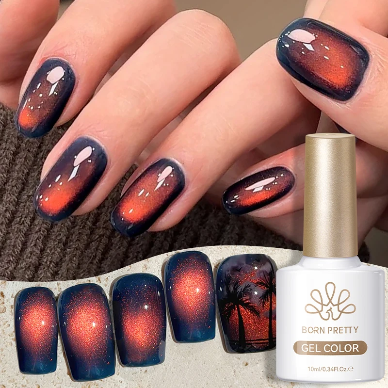 BORN PRETTY 10ml Blazing Sky Cat vernis Gel magnétique métal rubis rouge couleur cristal tremper UV vernis Semi Permanent pour Nail Art
