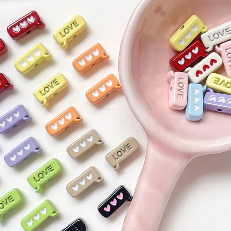 

10pcs Alloy Heart-shaped Solid Color DIY Handmade Beads Loose Beads Accessory Materials