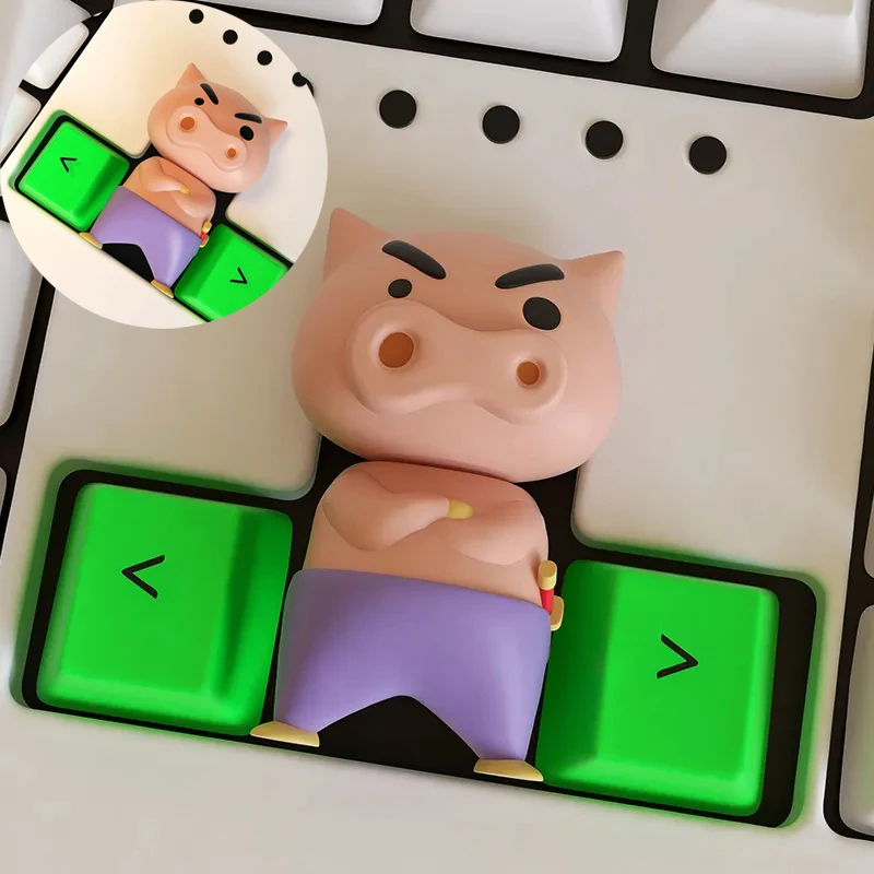 

2 шт., колпачки для клавиш в стиле аниме Crayon Shin-chan, милые колпачки для клавиш с изображением стрел, мультяшный колпачок для Cherry MX, механическая игровая клавиатура