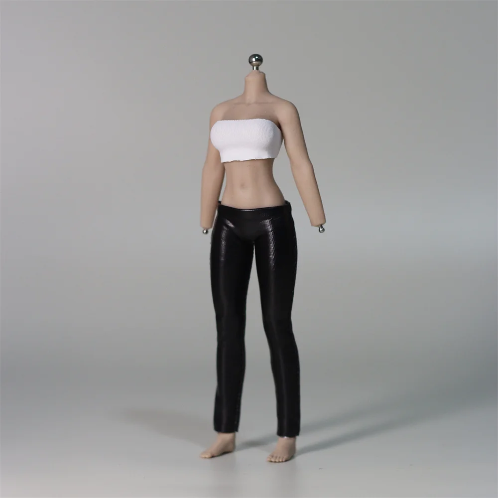 1/12 Woman Strapless Top Leather Pants Ultra Thin Pantyhose Clothes Accessory Model Fit 6