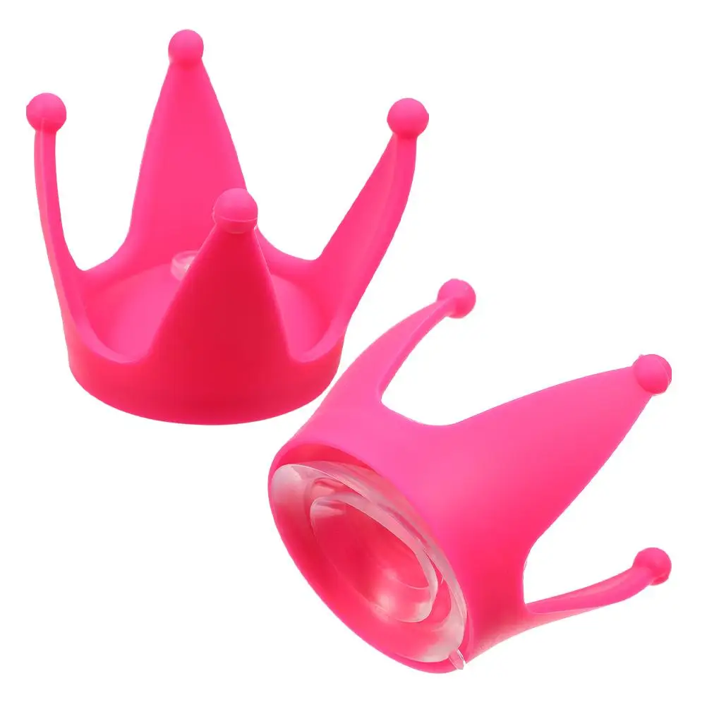 

2Pcs Crown Attachments Motorcycle Decorations Durable Silicone Bright Color Double Suction Accessories