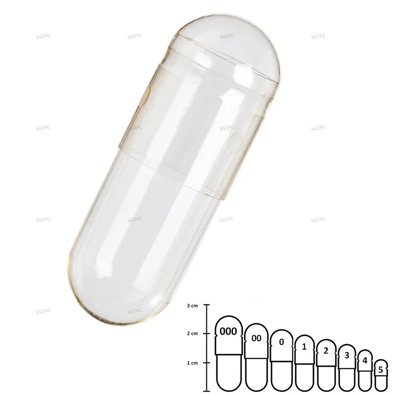 1000 STKS Vegetarische Lege Pil Capsule Maat 00 0 Holle Gescheiden Samengevoegde Vegetarische Kosher Halal Gecertificeerde HPMC Capsules
