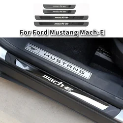 4PCS Door Pedal Sill Strip for Ford Mustang Mach-E 2021-2023 External Threshold Bar Anti-stepping Sticker Protection Accessories