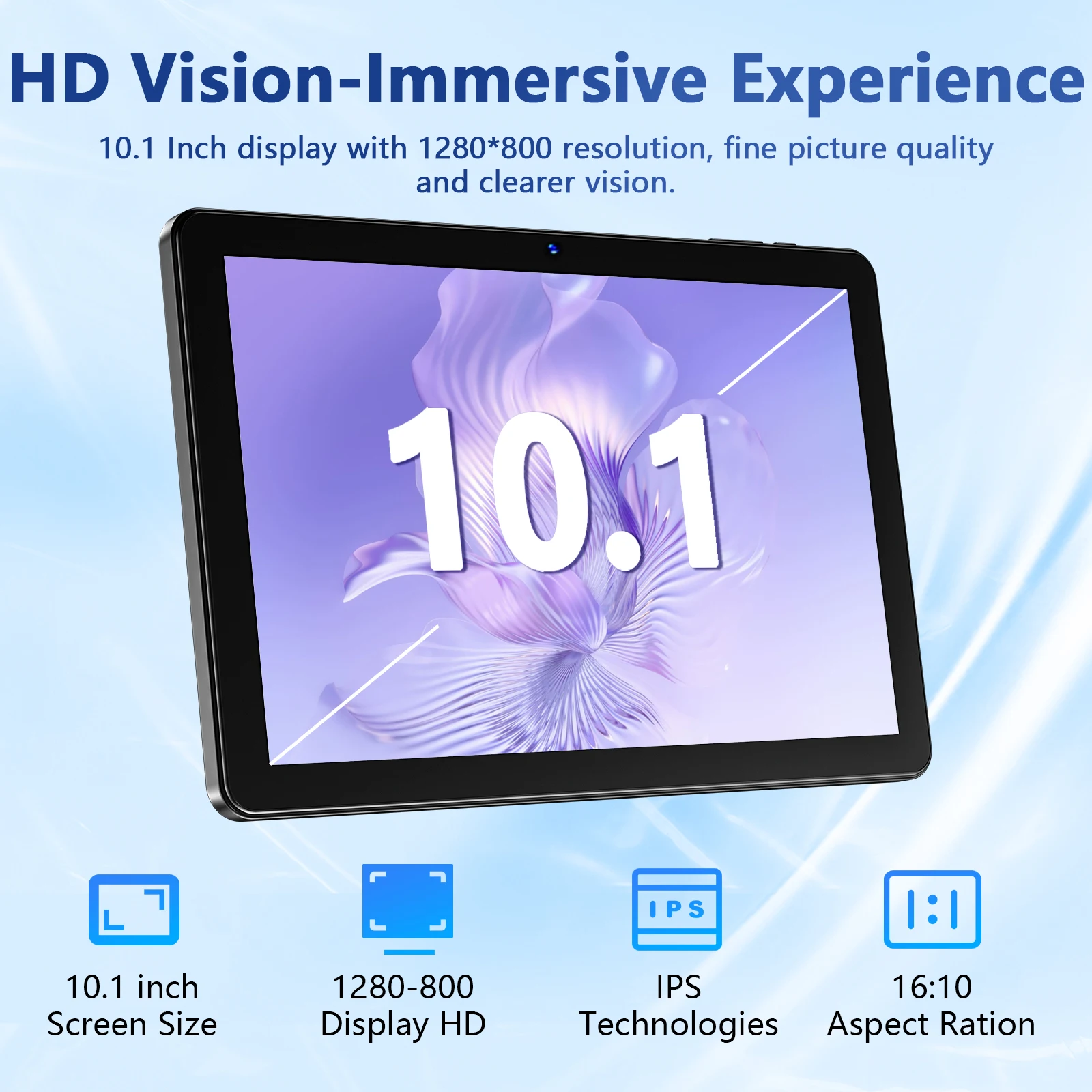 Aobante 2026 Android 15 Tablet 10.1' IPS HD Octa-Core 18GB (6+12) RAM 128GB ROM 1TB Expand 6000mAh WiFi BT GPS Widevine L1