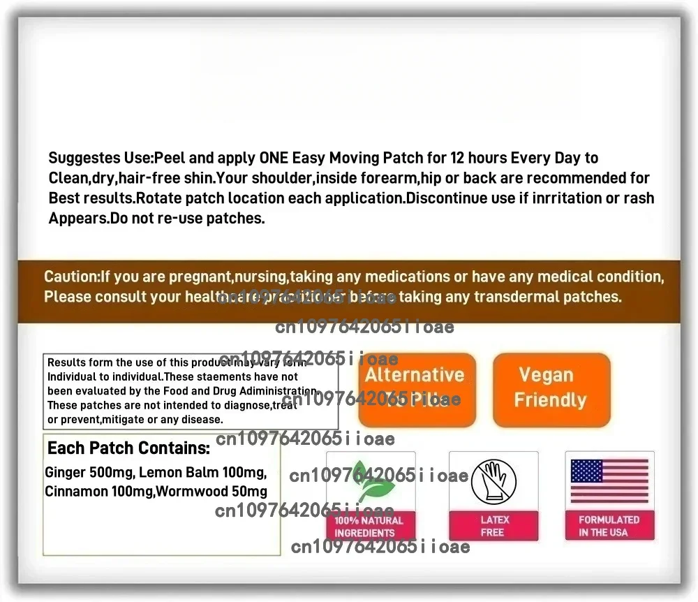 Ginkgo Biloba Leaf Transdermal Patches Herbal To Help Support Memory & Focus 30 Patches