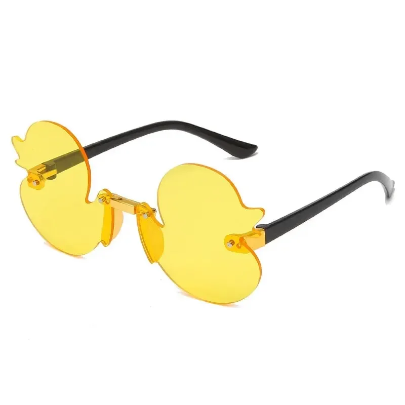 Stylish Cute Kids Sunglasses Rimless Cartoon Duck-Shaped Sunshade UV Protection Glasses Party Decoration Glasses For Kids image 5